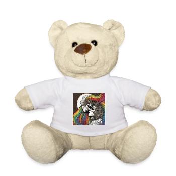 Regenbogen Flagge / LGBTQIA+ /Transgender / Gay - Teddy - Weiß - Vorne