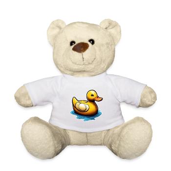 Gummiente / Badeente / Wasser / Badewanne - Teddy - Weiß - Vorne