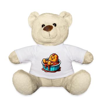Poulet frit Ailes de poulet Poulet Cadeau - Nounours - blanc - Devant