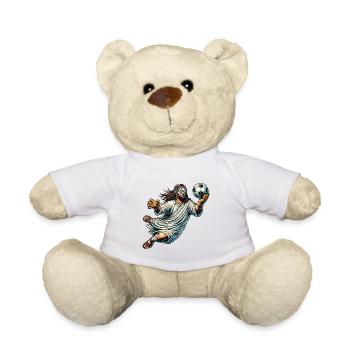 Jesus Fußball Geschenk Lustiger Fußball Gott Jesus Geschenk - Teddy - Weiß - Vorne