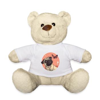 Carlin avec papillon - Nounours - blanc - Devant