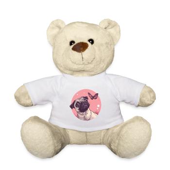 Carlin et papillon - Nounours - blanc - Devant
