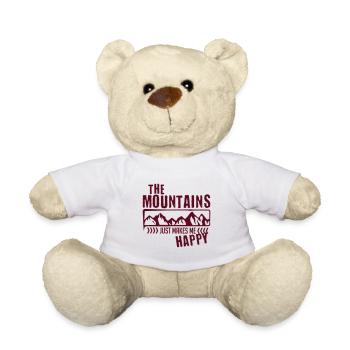 Mountains make happy - mountain - Teddy Bear - white - Front