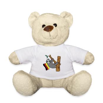 Allemagne Pays Drapeau Paresseux Animaux Football - Nounours - blanc - Devant
