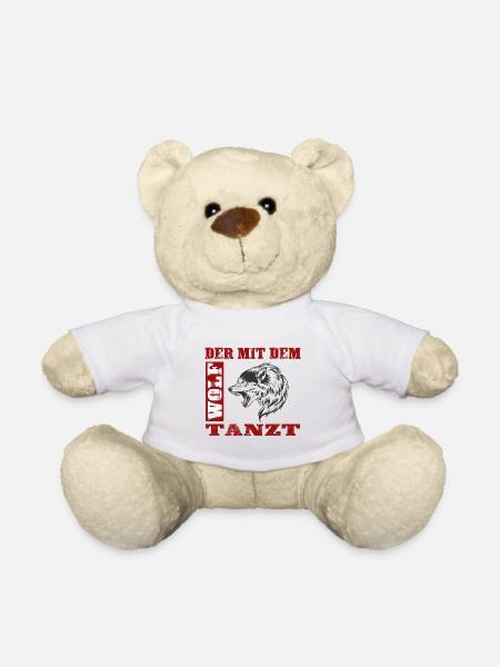 Der mit dem Wolf Tanzt Geschenk - Teddy - Weiß