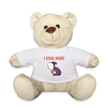 I steal heart loving husband poison - Teddy Bear - white - Front