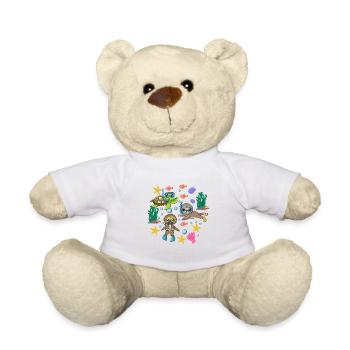 Scuba Diving Sloth Lazy Animal Diving I Gift - Teddy Bear - white - Front