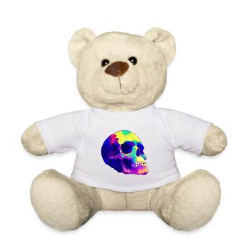 Totenschädel Bunt - Teddy - Weiß - Vorne