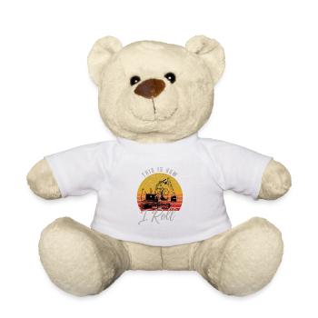 Lustiger Bagger Spruch für Baggerfahrer - Teddy - Weiß - Vorne