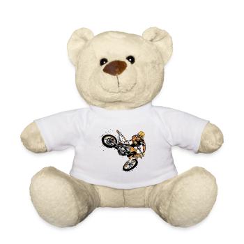 Motocross Motard Motard Motorsport dirt Bike - Nounours - blanc - Devant