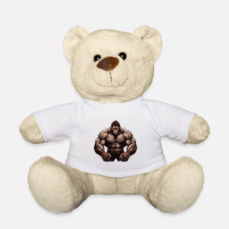 Bodybuilder Gorilla - Teddy - Weiß