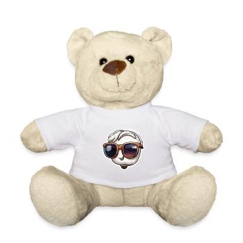 Figurine / Smile / Sunglasses / Cool / Emojis - Teddy Bear - white - Front