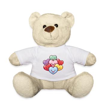 Bunte Herzen Gruppe LIebe - Teddy - Weiß - Vorne