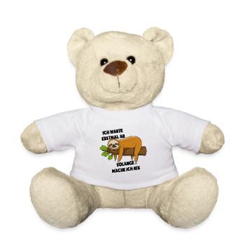 Faultier Ich warte erstmal ab solange mach ich nix - Teddy - Weiß - Vorne