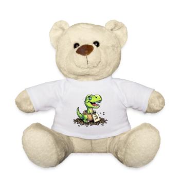 Tea Rex Dinosaurier Tee - Teddy - Weiß - Vorne