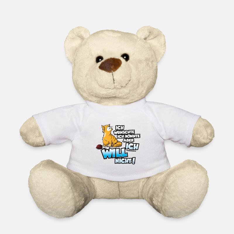 Chat ne veut pas - tee shirt - Nounours - blanc