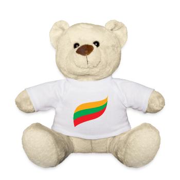 Drapeau Lituanie - Nounours - blanc - Devant