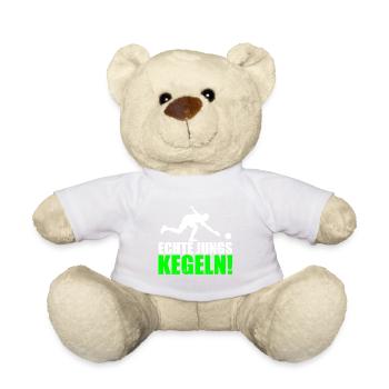Real boys bowling - Teddy Bear - white - Front
