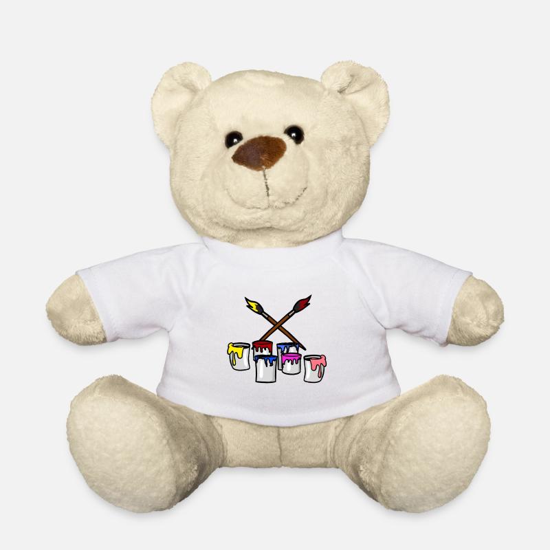 Pinsel Farbe Eimer Maler Künstler Graffiti Getto - Teddy - Weiß
