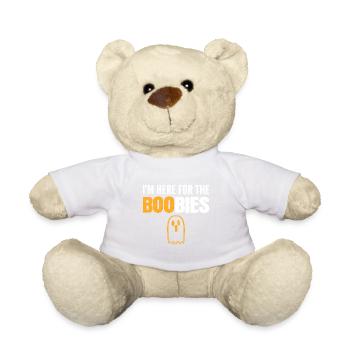 Hier für Tölpel Lustige Person Geschenk - Teddy - Weiß - Vorne