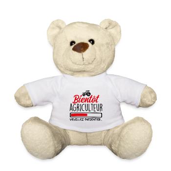 Bientôt Agriculteur, Veuillez Patienter... - Nounours - blanc - Devant