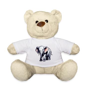 Elefant / Tier / Safari / Zoo / Afrika / Comic - Teddy - Weiß - Vorne