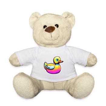 Gummiente / Badeente / Wasser / Badewanne - Teddy - Weiß - Vorne