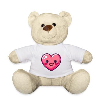 Doux coeur amour bébé - Nounours - blanc - Devant