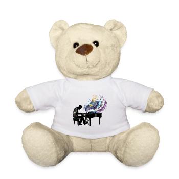 piano piano jouer piano player art - Nounours - blanc - Devant
