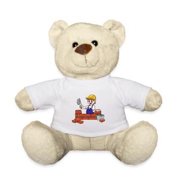 Bricklayer - Teddy Bear - white - Front