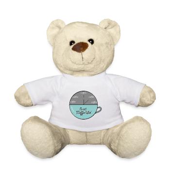 Es ist Kaffee Uhr Tasse lustig witzig Geschenk - Teddy - Weiß - Vorne