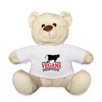 Vegan My Food Caca Sur Votre Vache Anti Saying - Nounours - blanc - Devant