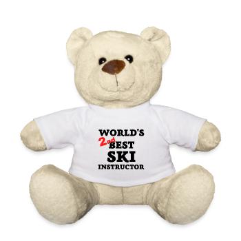 Deuxième meilleur moniteur de ski au monde - Nounours - blanc - Devant