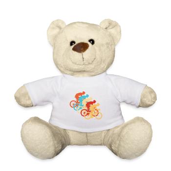 Road Bike Road Bike Road Cycling Road Cyclist - Teddy Bear - white - Front