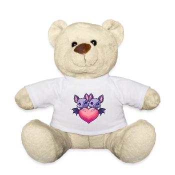 Fledermaus Paar Liebe Couple Verliebt - Teddy - Weiß - Vorne