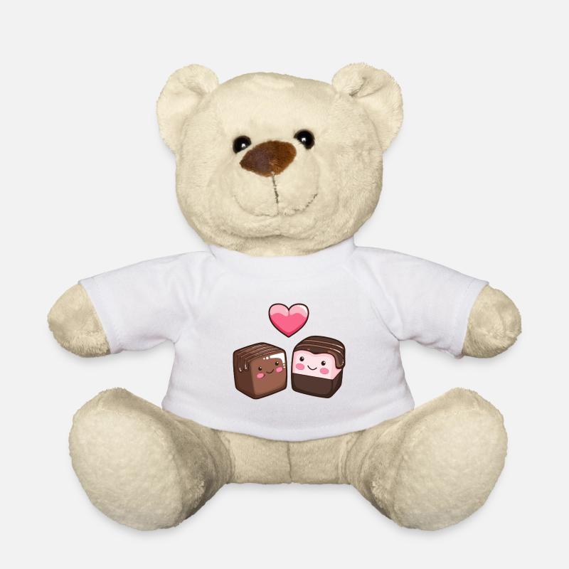 Schokolade Paar Liebe Herz Valentinstag - Teddy - Weiß