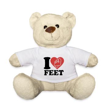 J’aime les pieds - Pieds - Soins des pieds - Pieds - Dicton - Nounours - blanc - Devant