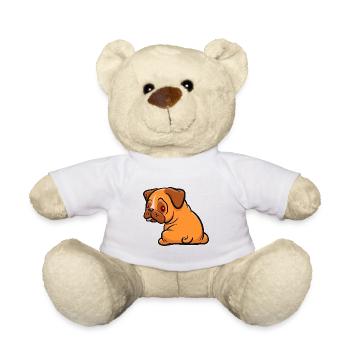 Carlin - Chien Fan - Cadeau - Nounours - blanc - Devant