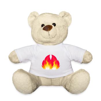 Flame Flame Burning Fire - Teddy Bear - white - Front