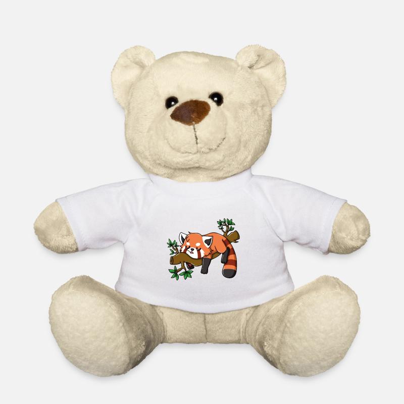 Red Panda Panda Bear. Big Funny Sweet Red - Teddy Bear - white