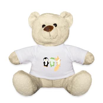 Grenouille pingouin renard drôle animaux pour enfants mignon - Nounours - blanc - Devant