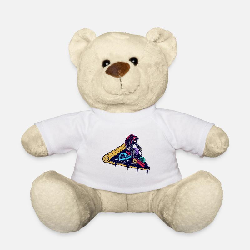 Skifahren auf einer Pizza - Teddy - Weiß