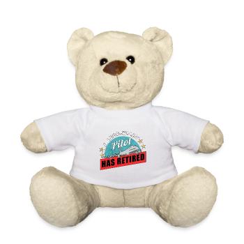 Airplane Pilot Fly Pension Stopped I Gift - Teddy Bear - white - Front