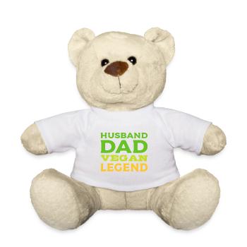 Husband Dad Vegan Loving Husband Gift - Teddy Bear - white - Front