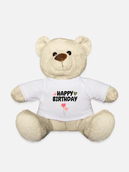 Happy Birthday - Teddy - Weiß