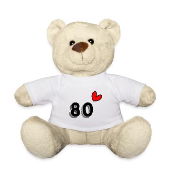 80 ANS. 80e ANNIVERSAIRE. ANNIVERSAIRE 80 ANS. 80 - Nounours - blanc - Devant