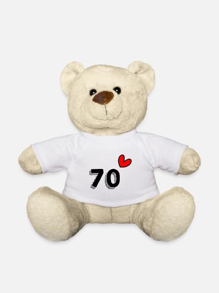 70 ANS. 70e ANNIVERSAIRE. ANNIVERSAIRE 70 ANS. 70 - Nounours - blanc