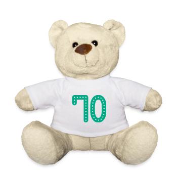 70 YEARS. 70th ANNIVERSARY. ANNIVERSARY 70 YEARS. 70 - Teddy Bear - white - Front