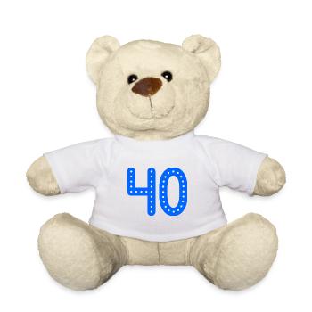40 YEARS. 40th ANNIVERSARY. ANNIVERSARY 40 YEARS. 40 - Teddy Bear - white - Front