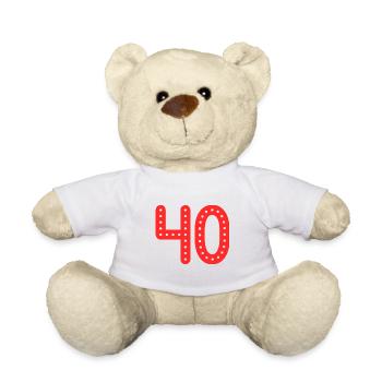 40 JAHRE. 40-jähriges JUBILÄUM. JUBILÄUM 40 JAHRE. 40 - Teddy - Weiß - Vorne